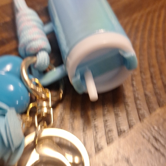 Iridescent Keychain Bag Charm with Blue "Stanley" Like Charm - Picture 7 of 8